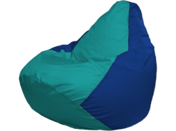 Кресло-мешок FLAGMAN Груша Медиум бирюзовый/синий 