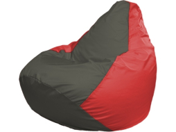 Кресло-мешок FLAGMAN Груша Мега темно-серый/красный 