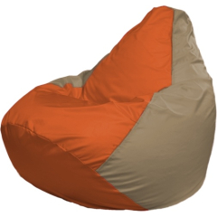 Кресло-мешок FLAGMAN Груша Медиум оранжевый/темно-бежевый 
