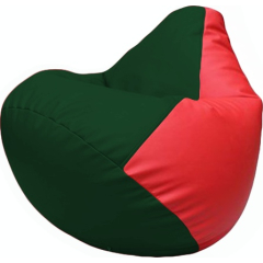 Кресло-мешок FLAGMAN Груша Макси экокожа зеленый/красный 