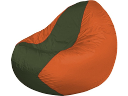 Кресло-мешок FLAGMAN Classic темно-оливковый/оранжевый 