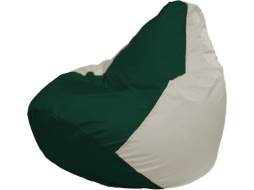 Кресло-мешок FLAGMAN Груша Медиум темно-зеленый/белый 