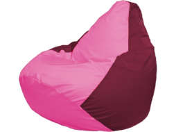 Кресло-мешок FLAGMAN Груша Медиум розовый/бордовый 
