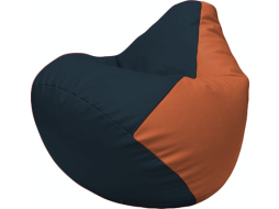 Кресло-мешок FLAGMAN Груша Макси экокожа синий/оранжевый 