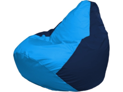 Кресло-мешок FLAGMAN Груша Медиум голубой/темно-синий 