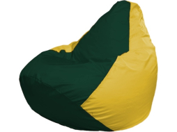 Кресло-мешок FLAGMAN Груша Макси темно-зеленый/желтый 