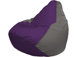 Кресло-мешок FLAGMAN Груша Мини фиолетовый/серый 