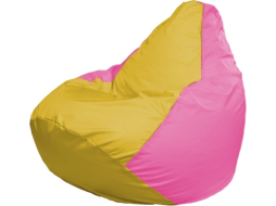 Кресло-мешок FLAGMAN Груша Мега желтый/розовый 