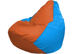 Кресло-мешок FLAGMAN Груша Медиум оранжевый/голубой 