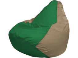 Кресло-мешок FLAGMAN Груша Медиум зеленый/темно-бежевый 