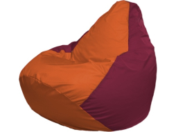 Кресло-мешок FLAGMAN Груша Мега оранжевый/бордовый 