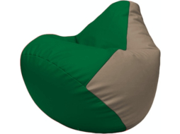 Кресло-мешок FLAGMAN Груша Макси экокожа зеленый/светло-серый 