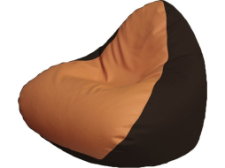 Кресло-мешок FLAGMAN Relax экокожа оранжевый/коричневый 