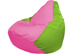 Кресло-мешок FLAGMAN Груша Медиум розовый/салатовый 