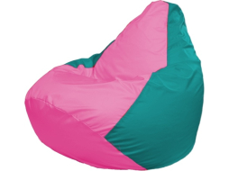 Кресло-мешок FLAGMAN Груша Мега розовый/бирюзовый 