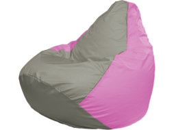 Кресло-мешок FLAGMAN Груша Мега серый/розовый 