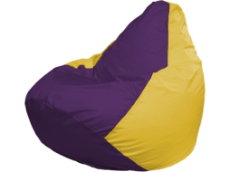 Кресло-мешок FLAGMAN Груша Медиум фиолетовый/желтый 