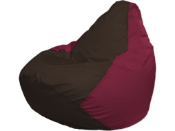 Кресло-мешок FLAGMAN Груша Медиум коричневый/бордовый 