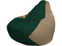 Кресло-мешок FLAGMAN Груша Медиум темно-зеленый/темно-бежевый 