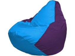Кресло-мешок FLAGMAN Груша Макси голубой/фиолетовый 