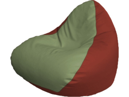 Кресло-мешок FLAGMAN Relax экокожа оливковый/красный 