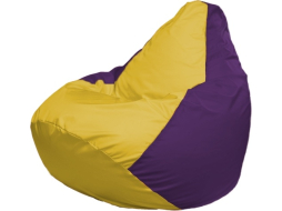 Кресло-мешок FLAGMAN Груша Мега желтый/фиолетовый 