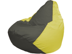 Кресло-мешок FLAGMAN Груша Мега темно-серый/желтый 