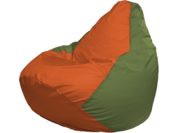 Кресло-мешок FLAGMAN Груша Мини оранжевый/оливковый 