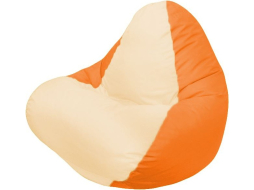 Кресло-мешок FLAGMAN Relax слоновая кость/оранжевый 