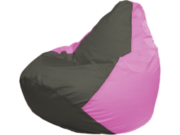 Кресло-мешок FLAGMAN Груша Макси темно-серый/розовый 