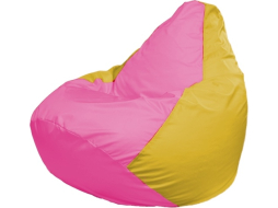 Кресло-мешок FLAGMAN Груша Мега розовый/желтый 