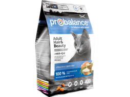 Сухой корм для кошек PROBALANCE Hear&Beauty Красивая шерсть и здоровая кожа 0,4 кг (4607004706547)
