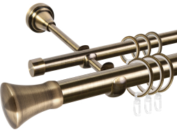 Карниз для штор настенный двухрядный АС ФОРОС Grace Монако труба гладкая