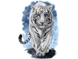 Алмазная вышивка WIZARDI Могучий тигр 27х38 см 