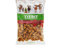 Лакомство для мелких собак TITBIT New Year Хрустящие подушечки с индейкой и шпинатом 95 г (4690538023068)