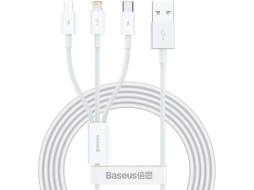Кабель BASEUS Superior Series Fast Charging Data Cable USB to M+L+C White 
