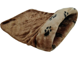 Лежанка-мешок для животных HAPPY FRIENDS с окантовкой 65x45x25 см коричневый 