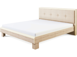Каркас двуспальной кровати МСТ Оливия 2.2 с мягкой спинкой без основания дуб сонома светлый 160х200 см 