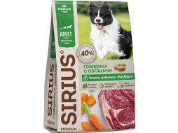 Сухой корм для собак SIRIUS Adult говядина с овощами 15 кг (4602009605543)