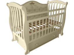Кроватка детская RAY Agio ваниль (универсальный маятник, каретная стяжк, массив ольха)