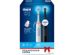 Набор подарочный ORAL-B Зубная щетка электрическая Pro 3 Duo D505.523.3H тип 3772 2 штуки (4210201395553)
