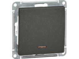 Выключатель одноклавишный скрытый с подсветкой SCHNEIDER ELECTRIC W59 черный бархат 