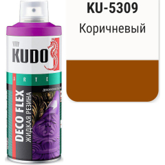 Краска аэрозольная KUDO Deco Flex Жидкая резина коричневая 520 мл 