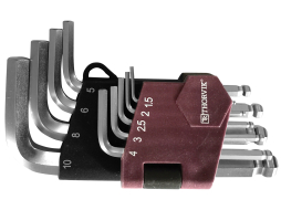 Набор ключей шестигранных 1,5-10 мм коротких с шаром 9 предметов THORVIK 