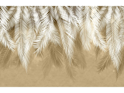 Фотообои флизелиновые CITYDECOR Пальмовые листья бежевый гранж 400х260 см