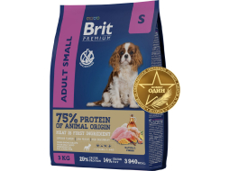 Сухой корм для собак BRIT Premium Adult Small курица 3 кг 