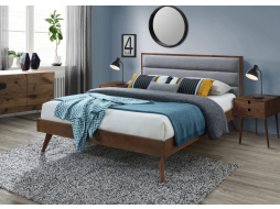 Кровать двуспальная HALMAR Orlando серый/орех 160х200 см 