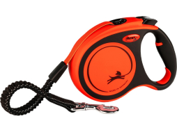 Поводок-рулетка для собак FLEXI Xtreme L лента 5 м до 65 кг черно-оранжевый (4000498034408)