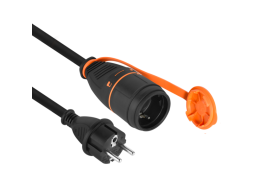Удлинитель-шнур 20 м 1 розетка 16А с заземлением ELECTRALINE оранжевый/черный (01744)
