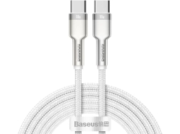 Кабель BASEUS CATJK-D02 Cafule Series Metal Data Cable Type-C to Type-C 100W 2m White